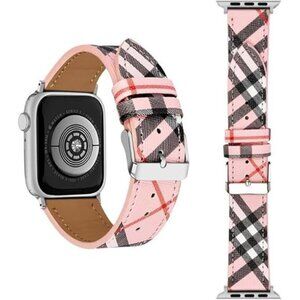 NEW Pink Plaid Luxury Apple Watch Band